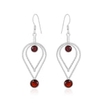 Load image into Gallery viewer, Natural Garnet Round Faceted Earrings