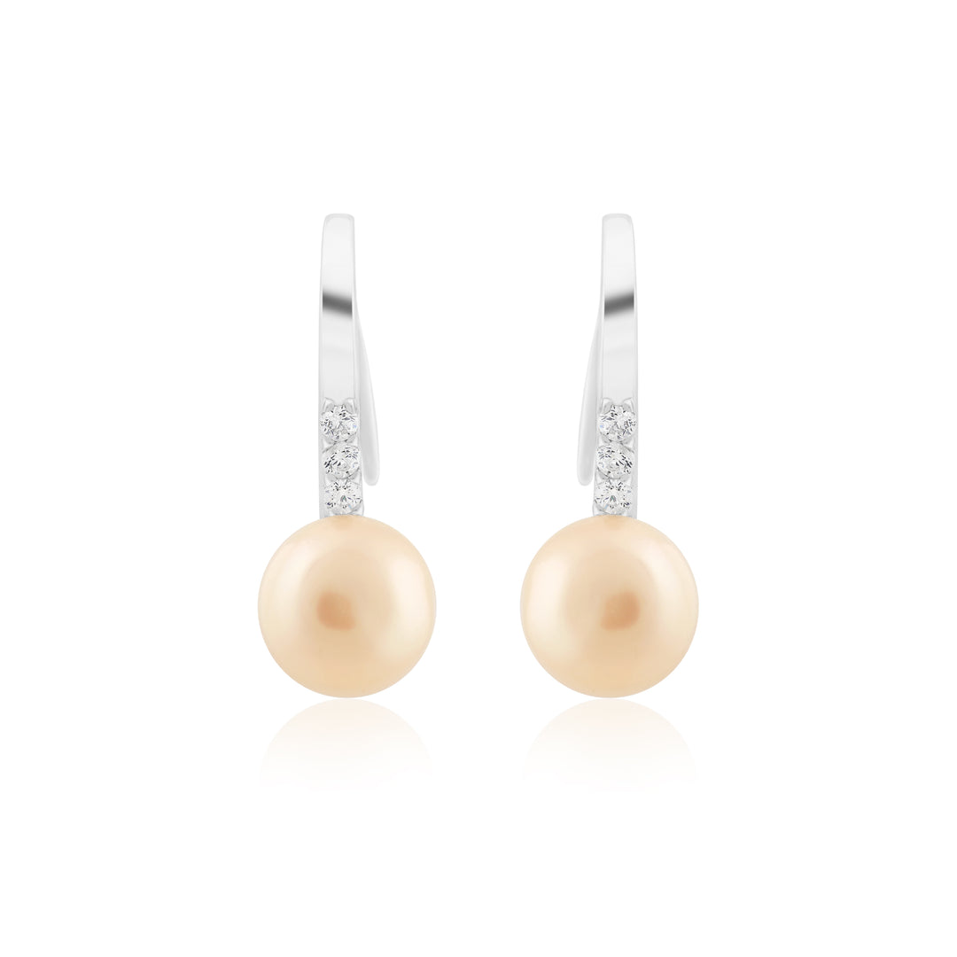 Natural Pearl Earrings With Zircon