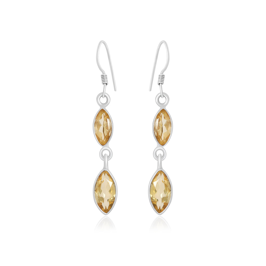 Natural Citrine Faceted Earrings