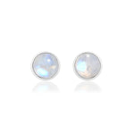 Load image into Gallery viewer, Natural Rainbow Moonstone Studs