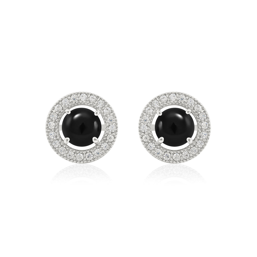 Natural Black Onyx Studs