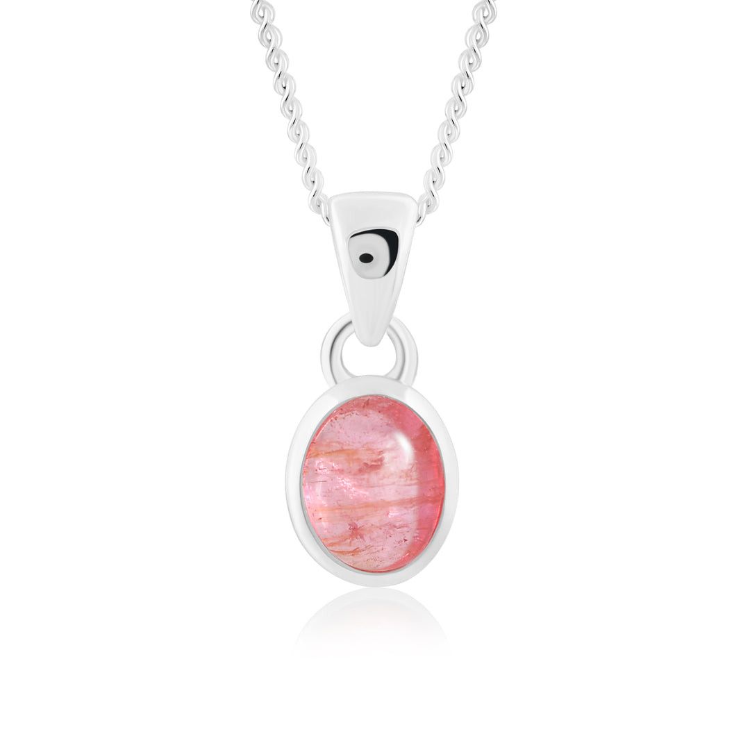 Natural Tourmaline Red Cabochon Pendant