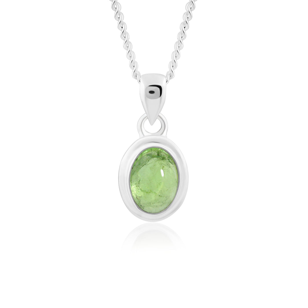 Natural Tourmaline Green Cabochon Pendant