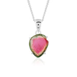 Load image into Gallery viewer, Natural Tourmaline Watermelon Slice Pendant