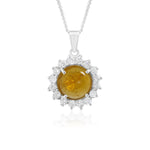 Load image into Gallery viewer, Natural Tourmaline Cabochon Pendant With Zircon