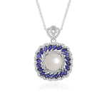 Load image into Gallery viewer, Natural Pearl & Iolite Pendant