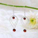 Load image into Gallery viewer, Natural Garnet Round Faceted Earrings