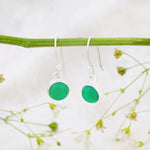 Load image into Gallery viewer, Onyx Green Cabochon Earrings