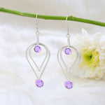 Load image into Gallery viewer, Natural Amethyst Round Faceted Earrings