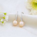 Load image into Gallery viewer, Natural Pearl Earrings With Zircon