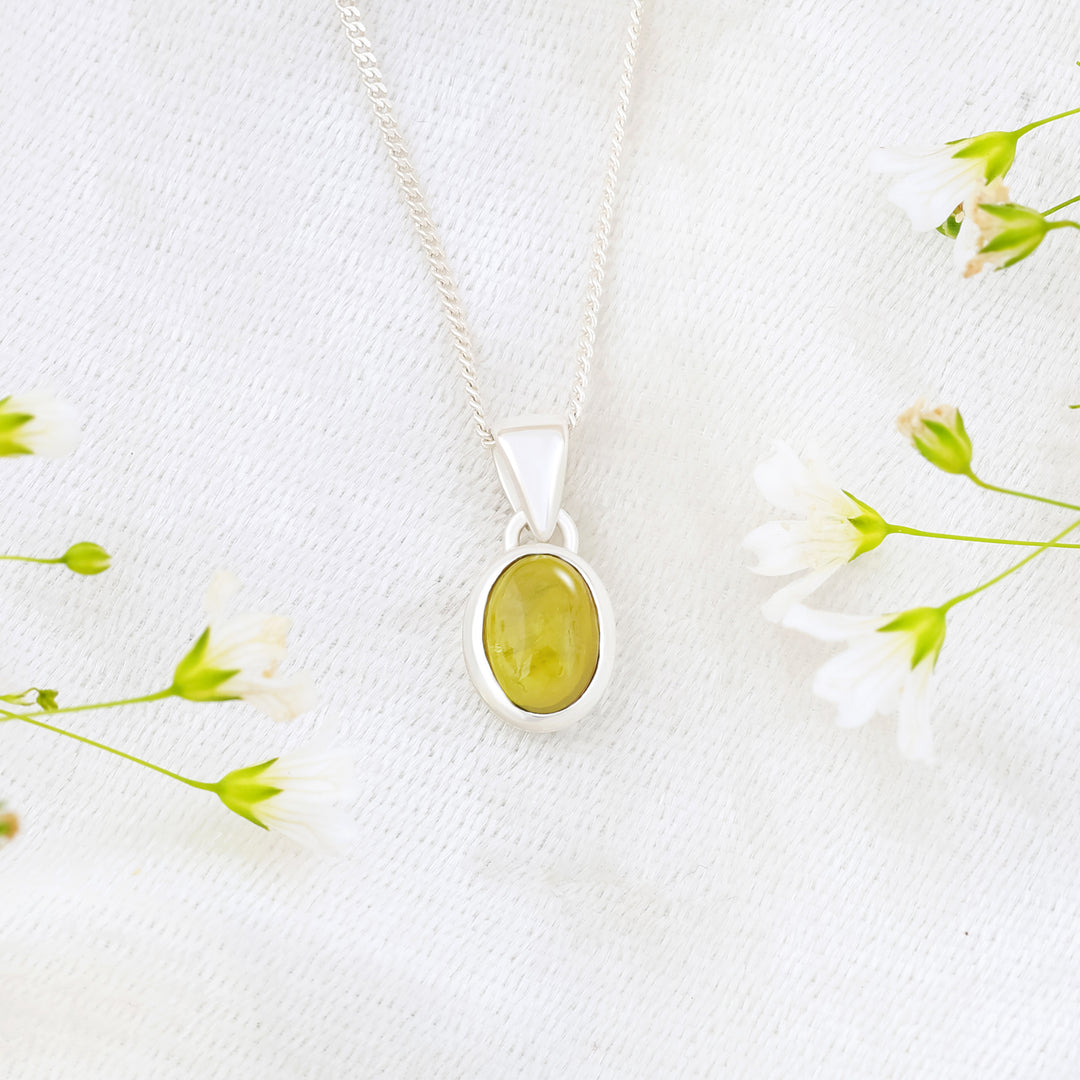 Natural Tourmaline Cabochon Pendant