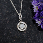 Load image into Gallery viewer, Natural Moonstone Blue Fire Cabochon Pendant