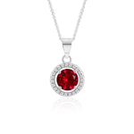 Load image into Gallery viewer, Ember Round Pendant (Rhodium Plated)