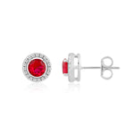 Load image into Gallery viewer, Ember Round Studs (Rhodium Plated)