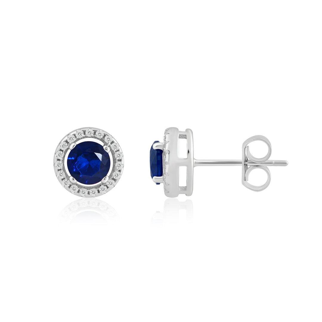 Aura Round Studs (Rhodium Plated)
