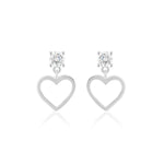Load image into Gallery viewer, Heart Zircon Studs (Rhodium plated)