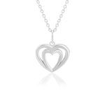 Load image into Gallery viewer, Double Heart Pendant (Rhodium Plated)