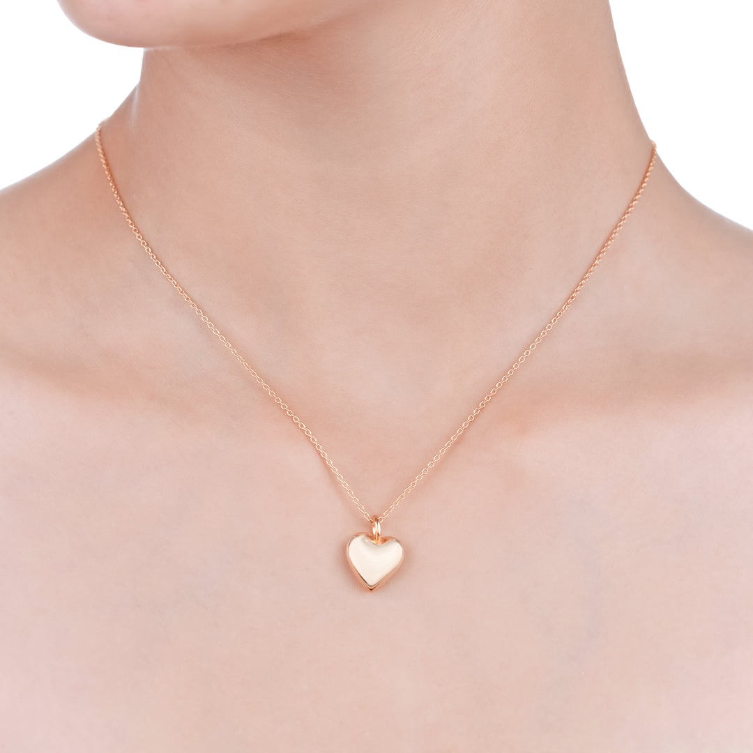 Bold Heart Pendant (Rose Gold Plated)