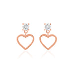 Load image into Gallery viewer, Heart Zircon Studs (Rose Gold Plated)