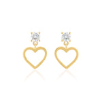 Load image into Gallery viewer, Heart Zircon Studs (Gold Plated)