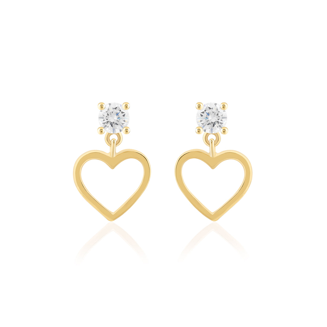 Heart Zircon Studs (Gold Plated)