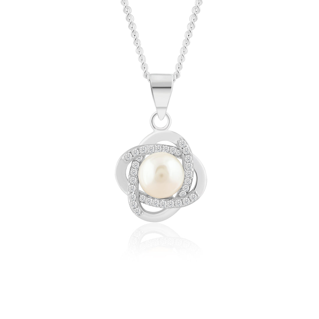 Vivienne Pearl Pendant(Rhodium Plated)