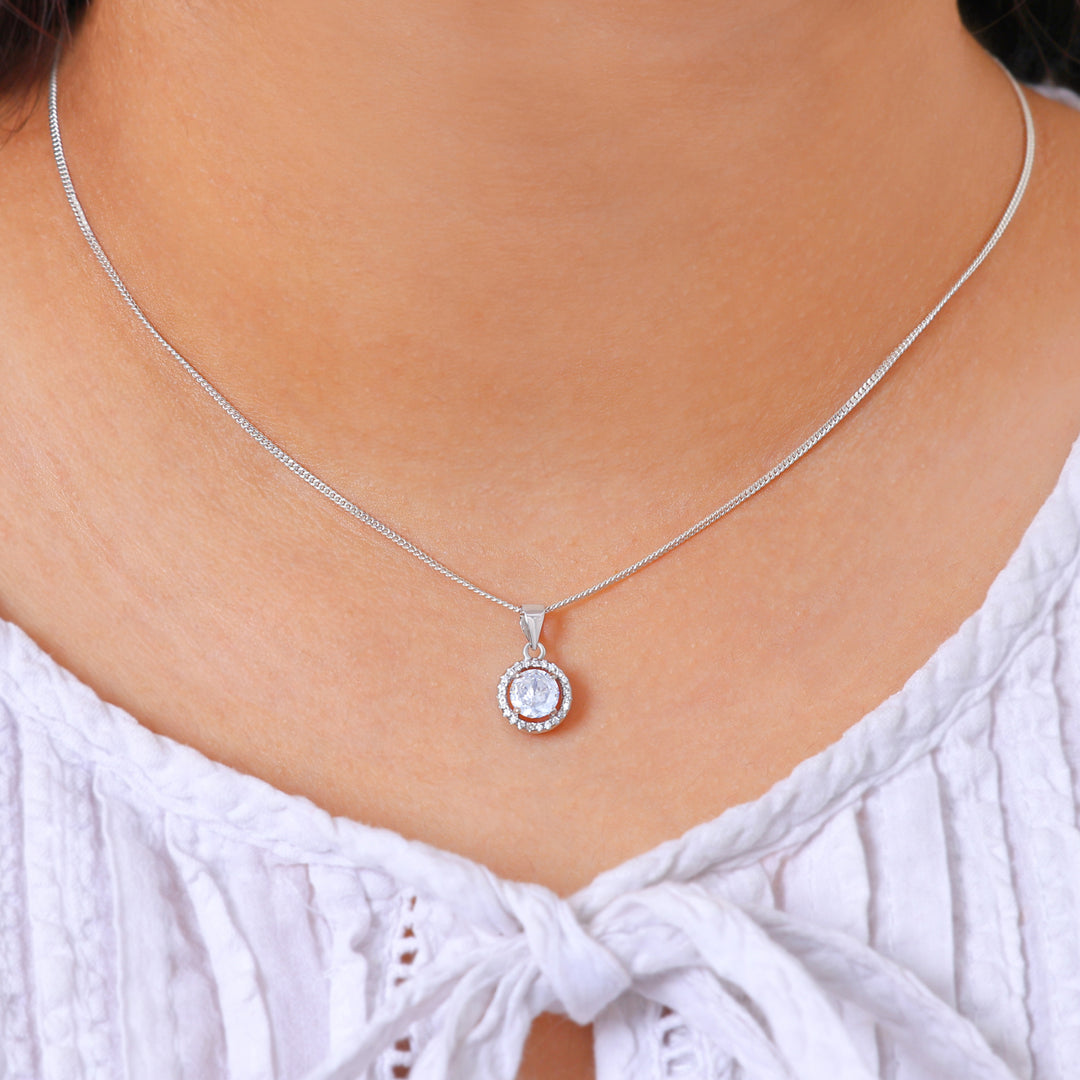 Luna Pendant (Rhodium Plated)