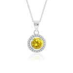 Load image into Gallery viewer, Lumen Round Pendant (Rhodium Plated)