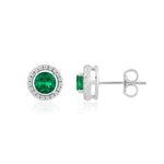 Load image into Gallery viewer, Fern Round Studs (Rhodium Plated)
