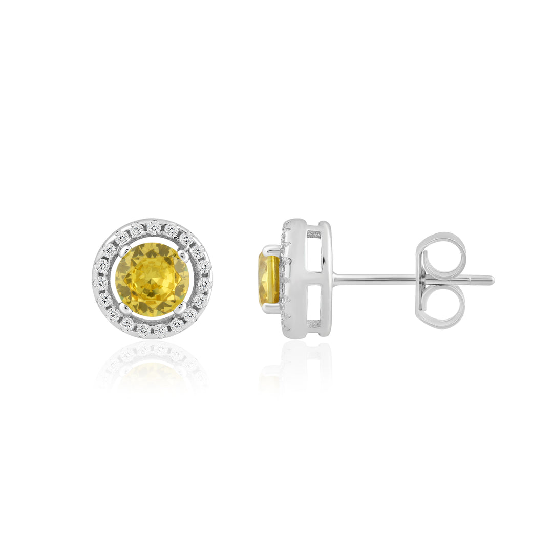 Lumen Round Studs (Rhodium Plated)