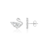 Load image into Gallery viewer, Swan Studs (Rhodium Plated)