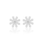 Load image into Gallery viewer, Floral Studs (Rhodium Plated)