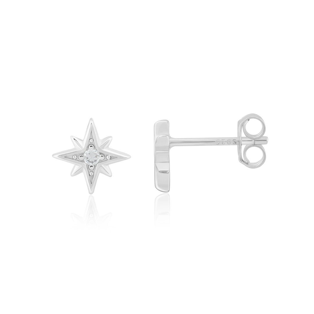 Snowflake Studs (Rhodium Plated)