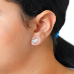 Load image into Gallery viewer, Uneven Heart Studs (Rhodium Plated)