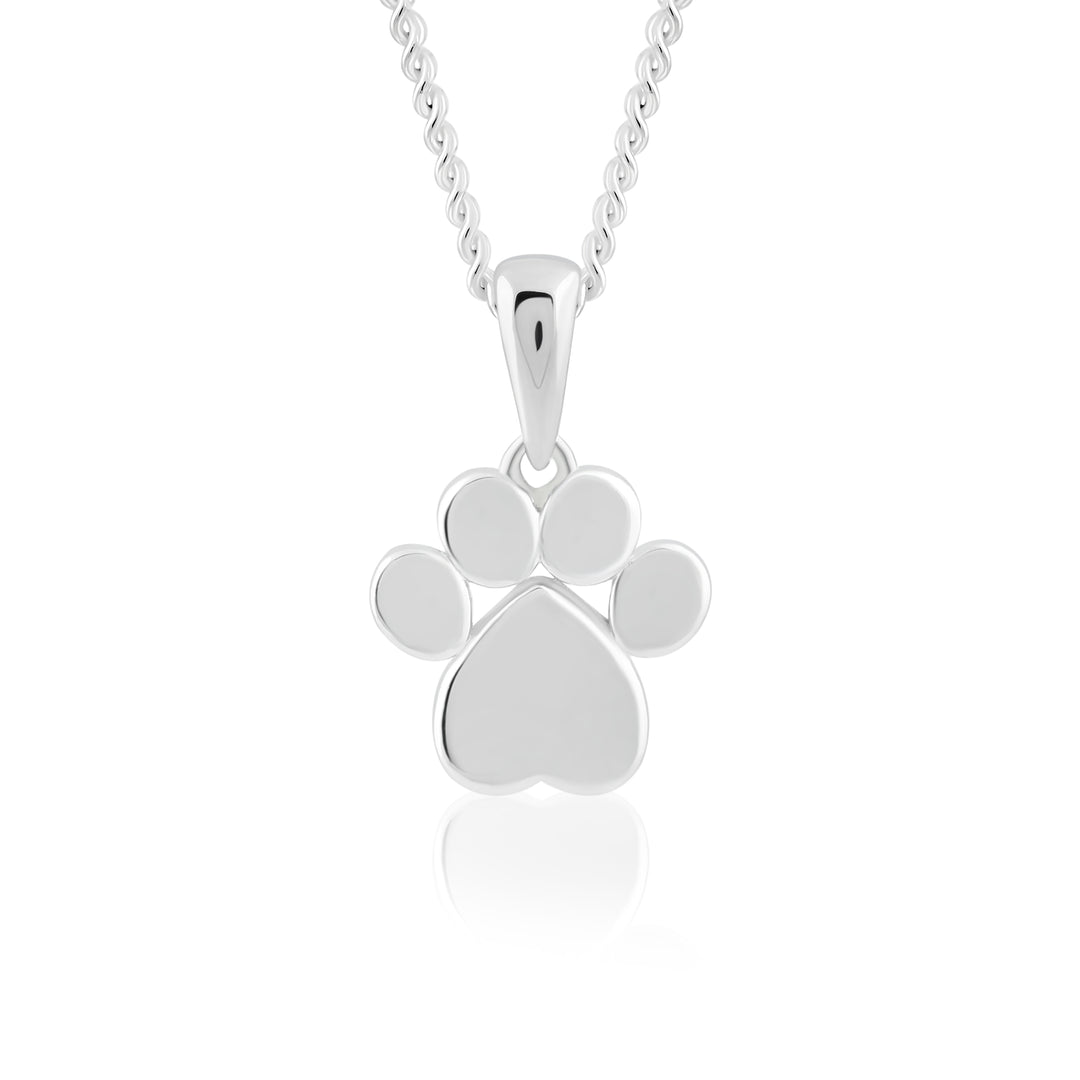 Paw Pendant (Rhodium Plated)
