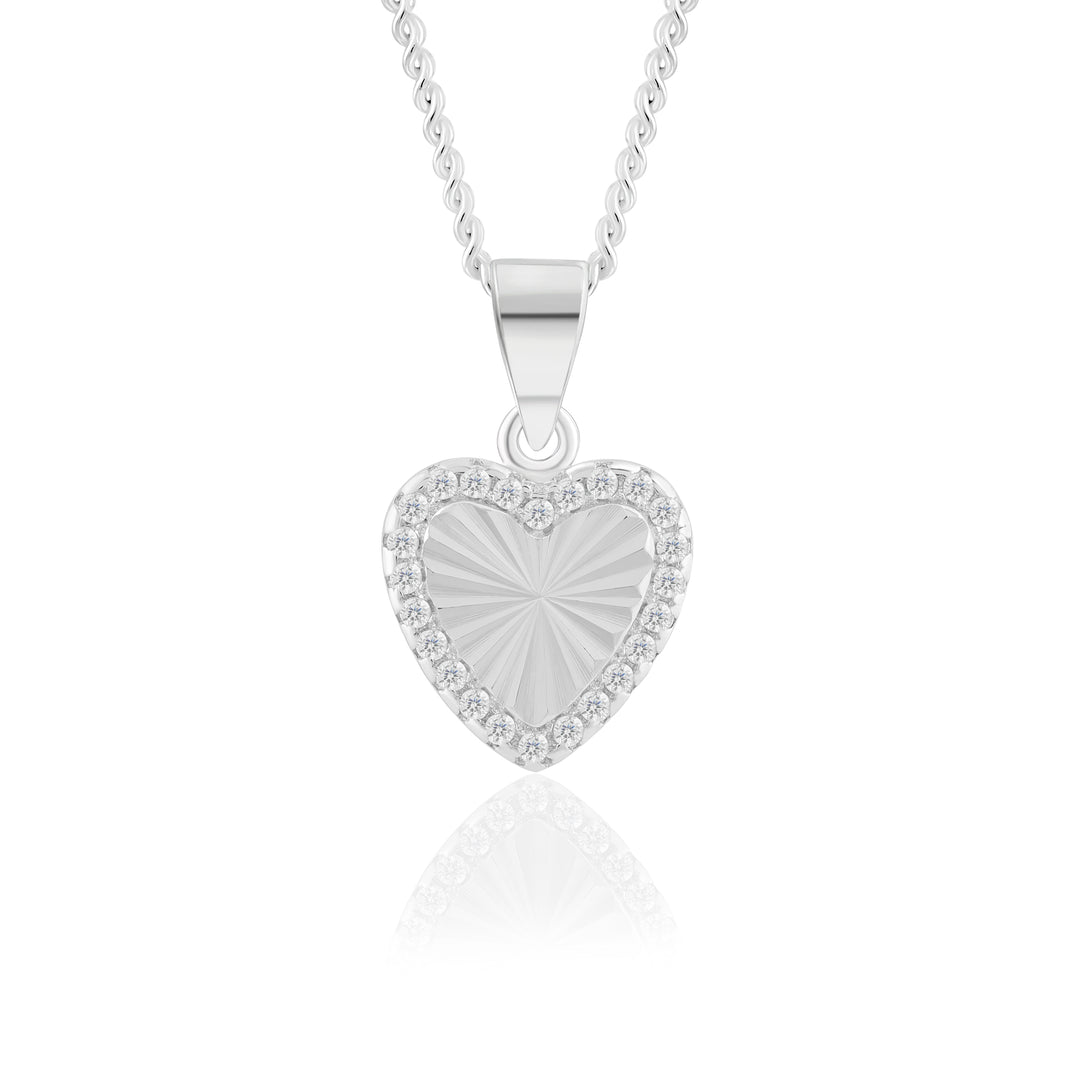 Amora Heart Pendant (Rhodium Plated)