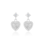 Load image into Gallery viewer, Amora Heart Earrings (Rhodium Plated)