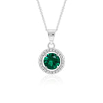 Load image into Gallery viewer, Fern Round Pendant (Rhodium Plated)