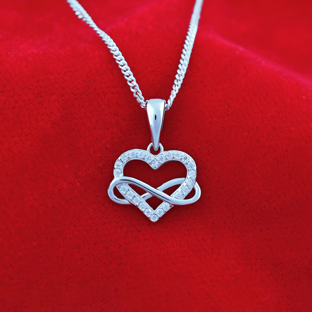 Infinite Love Pendant (Rhodium Plated)