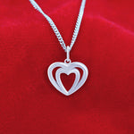 Load image into Gallery viewer, Double Heart Pendant (Rhodium Plated)