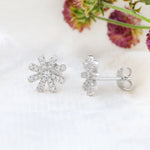 Load image into Gallery viewer, Floral Studs (Rhodium Plated)