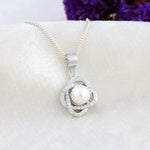 Load image into Gallery viewer, Vivienne Pearl Pendant(Rhodium Plated)