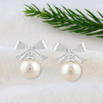 Load image into Gallery viewer, Coquette Studs (Rhodium Plated)