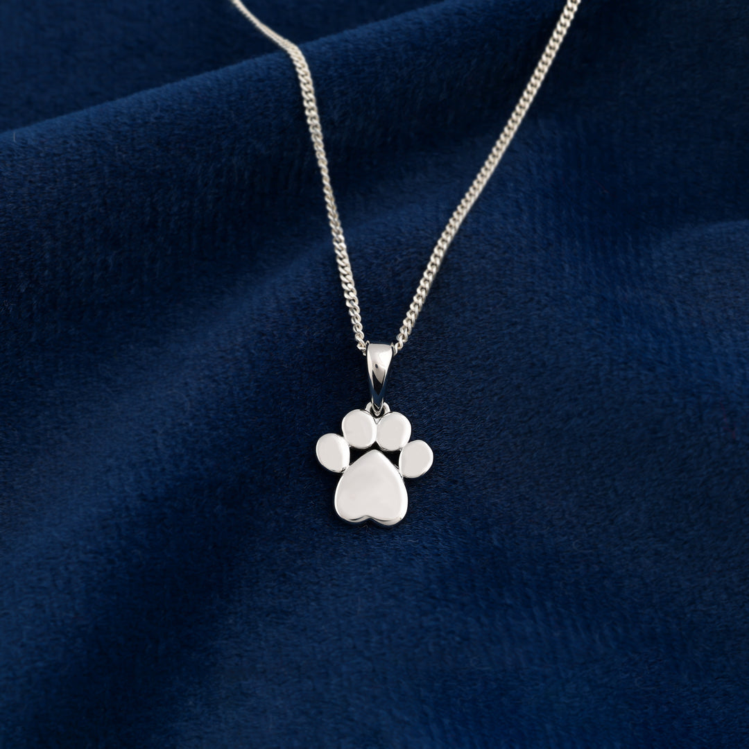 Paw Pendant (Rhodium Plated)