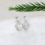 Load image into Gallery viewer, Amora Heart Earrings (Rhodium Plated)