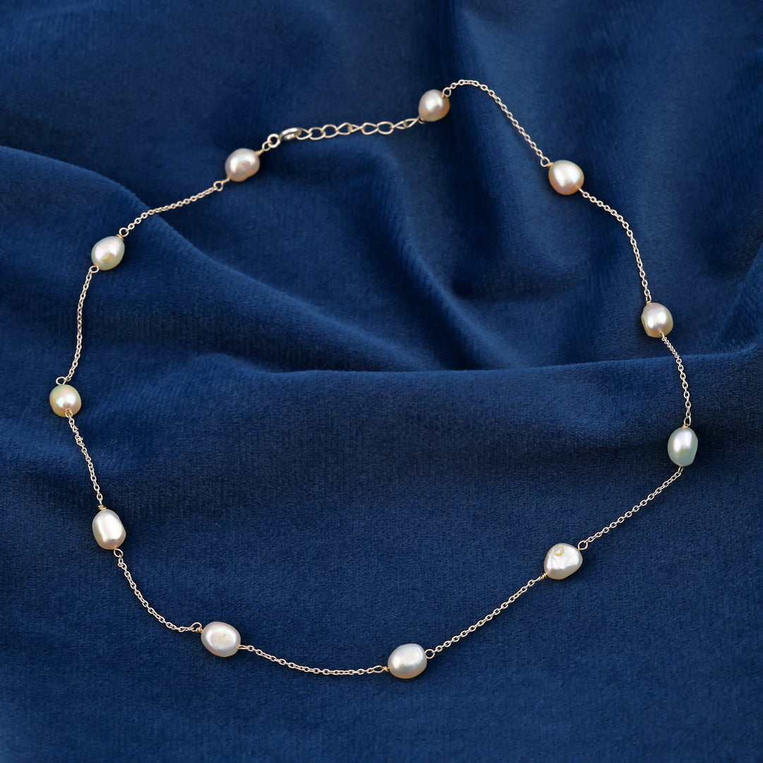 Natural Pearl Cab Necklace