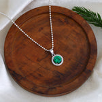 Load image into Gallery viewer, Fern Round Pendant (Rhodium Plated)