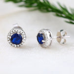 Load image into Gallery viewer, Aura Round Studs (Rhodium Plated)