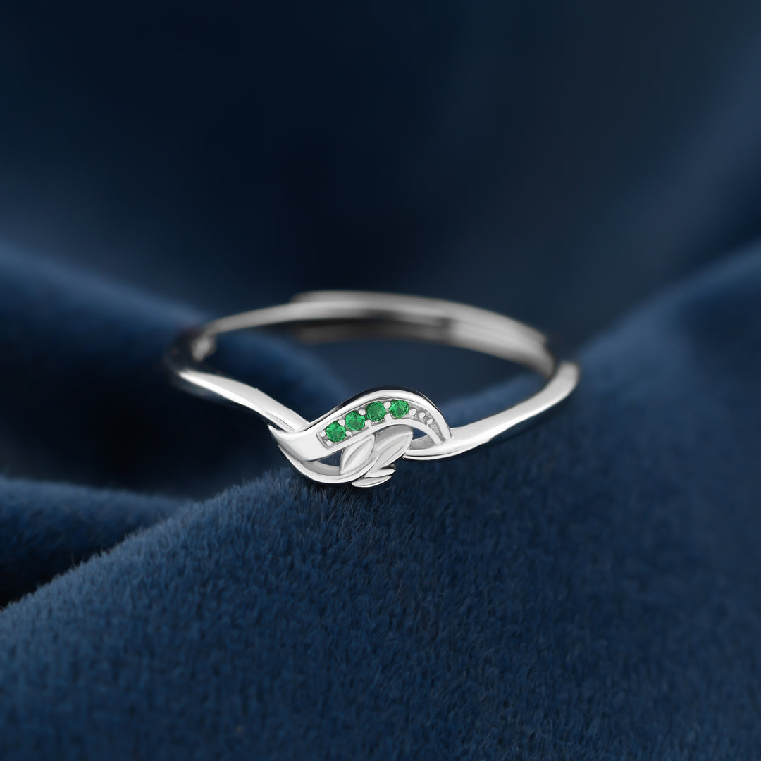 Ring with Green  Zircon