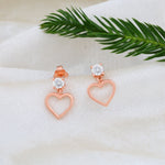 Load image into Gallery viewer, Heart Zircon Studs (Rose Gold Plated)
